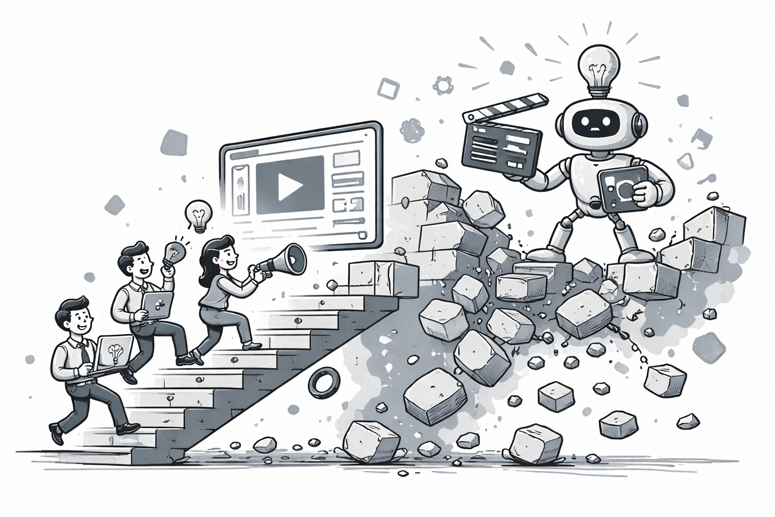 schody do ekranu które niszczy robót